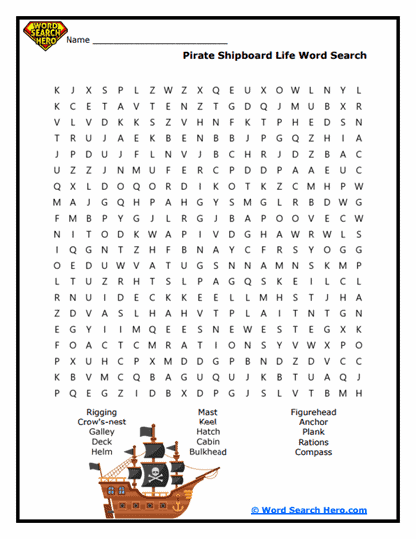 Pirate Word Searches