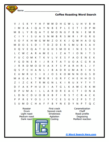 Roasting Process Word Search