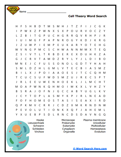 Cell Biology Word Searches
