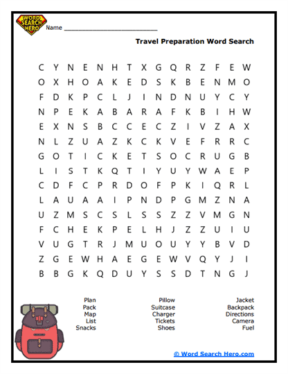 Adventure Prep Word Search
