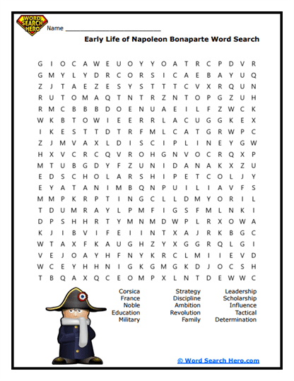 Napoleon Bonaparte Word Searches