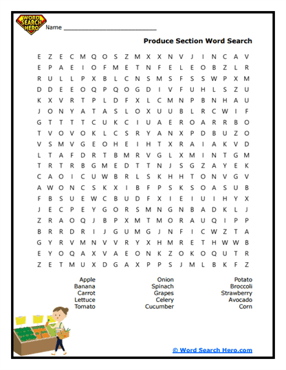 Veggie Venture Word Search