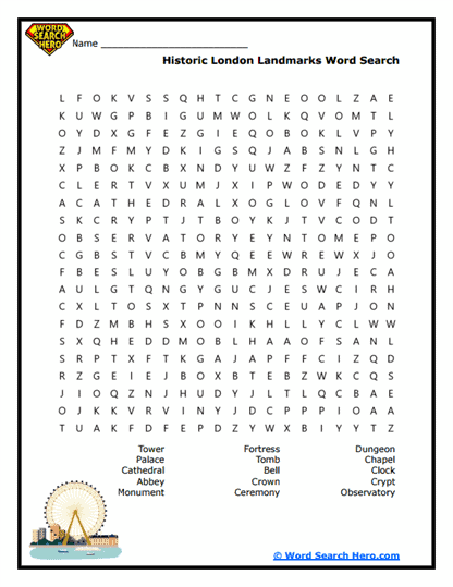 Landmark Quest Word Search