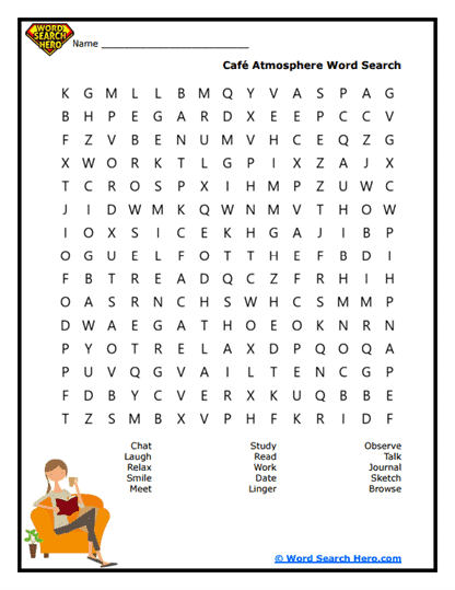 Café Vibes Word Search