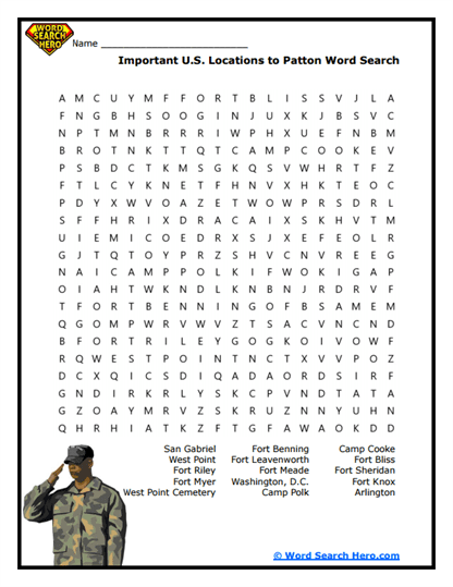 U.S. Strongholds Word Search
