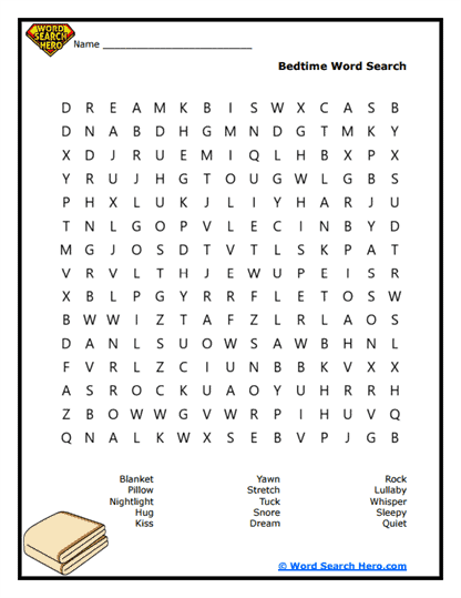 Sleepy Time Word Search