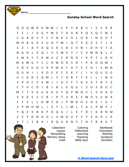 Sunday School Sleuth Word Search