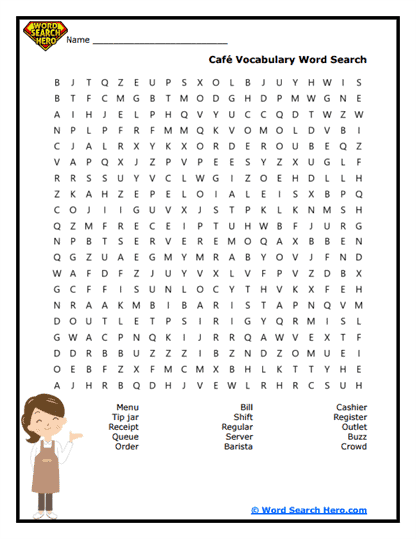 Order Up Word Search