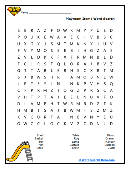 Playroom Picks Word Search