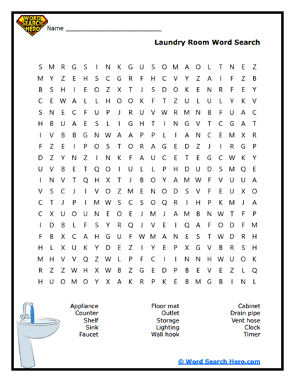 Laundry Lab Word Search