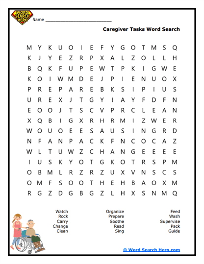 Caregiver Corner Word Search