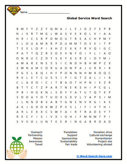 Global Giving Word Search