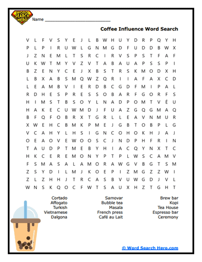 Global Sips Word Search