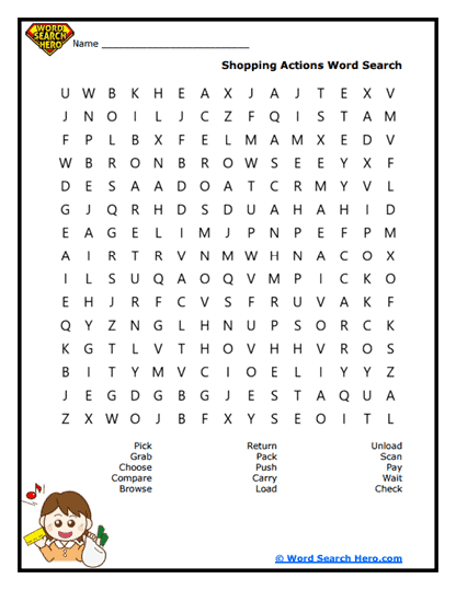 Shopper Steps Word Search