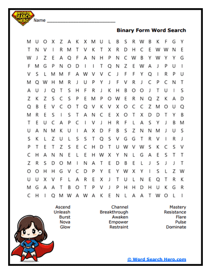 Binary Boost Word Search