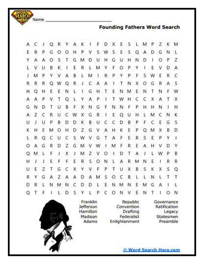 Founding Fathers Word Search