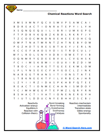 Chemistry Word Searches