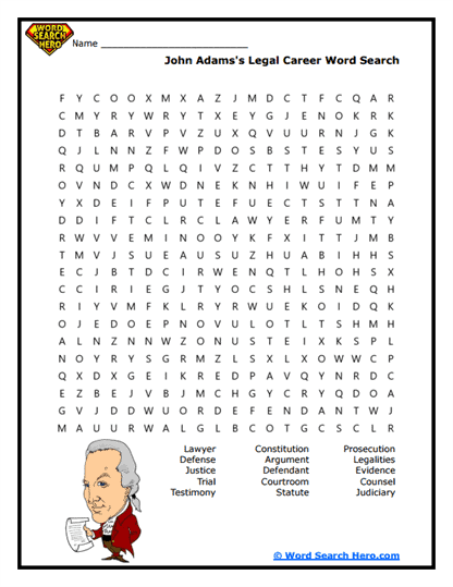 John Adams Word Searches