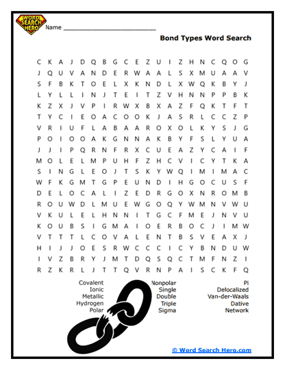 Chemical Bonding Word Searches