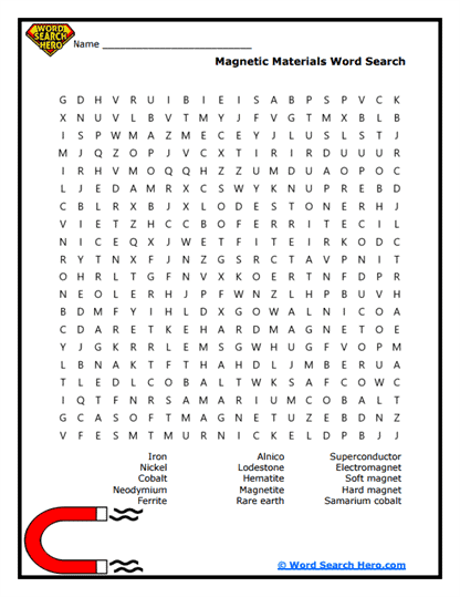 Magnetism Word Searches
