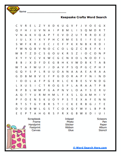 Crafty Keepsakes Word Search