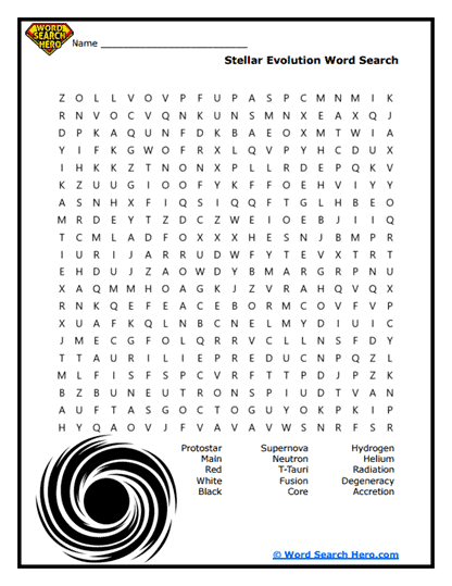 Cosmic Burst Word Search