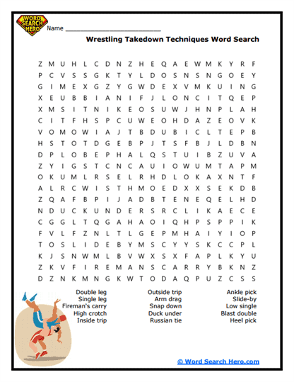 Takedown Tactics Word Search