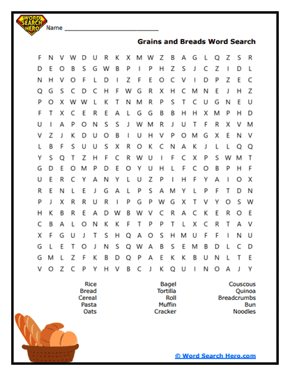 Grainy Goods Word Search