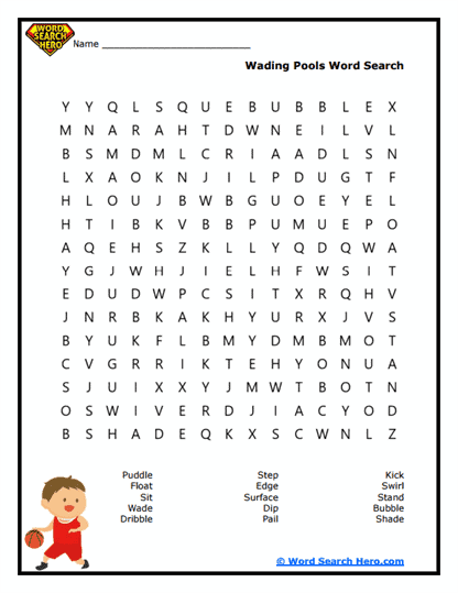 Pool Play Word Search