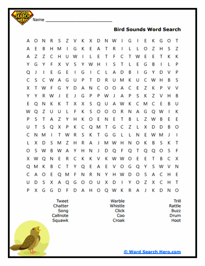 Bird Soundboard Word Search