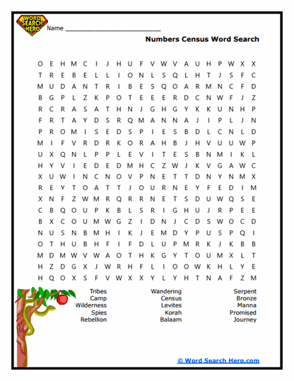 Numbers Journey Word Search