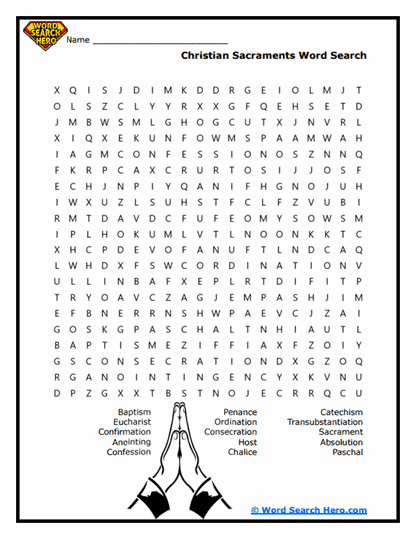 Sacrament Search Word Search