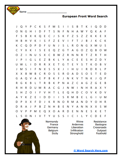 Battlefront Europe Word Search