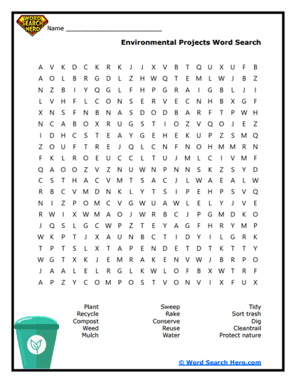 Green Goals Word Search