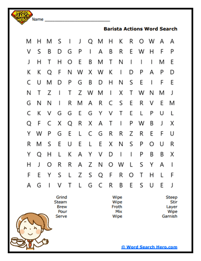 Brew Moves Word Search