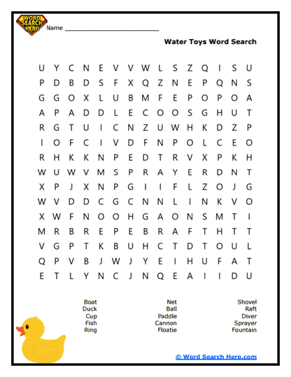 Toy Time Word Search