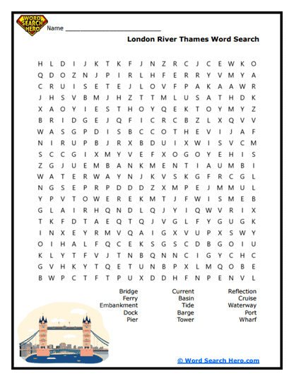 River Rush Word Search