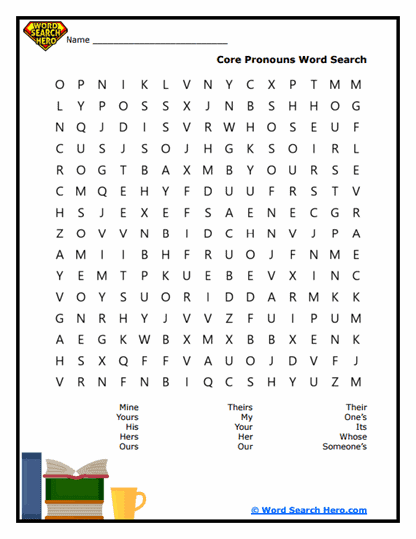 Possessive Pronoun Word Searches
