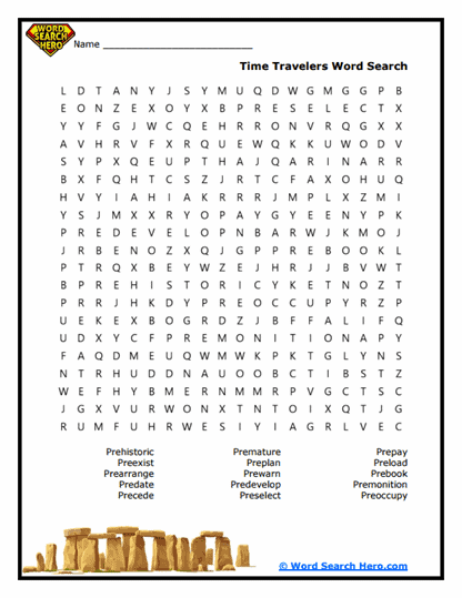 Time Traveled By Word Search