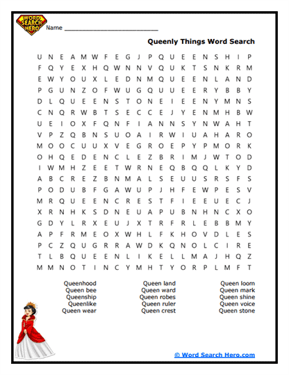 Royal Hunt Word Search