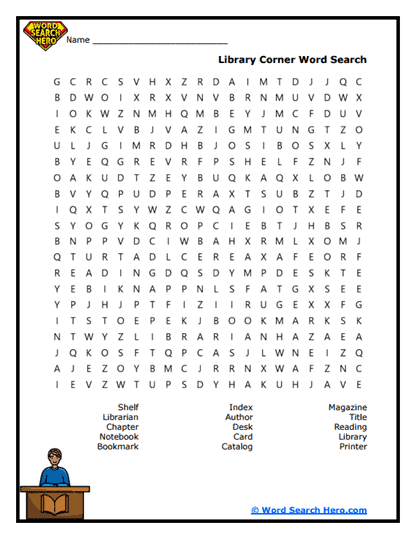 Library Hunt Word Search