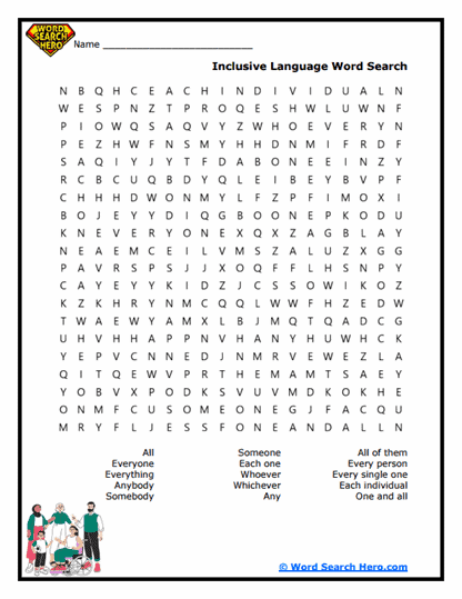 Indefinite Pronoun Word Searches