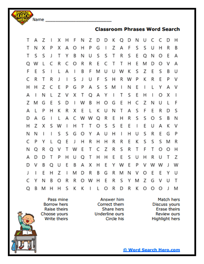 Classroom Talk Word Search