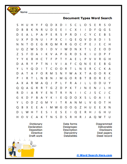 Paper Chase Word Search