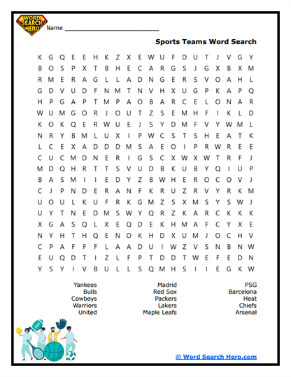 Team Tracker Word Search