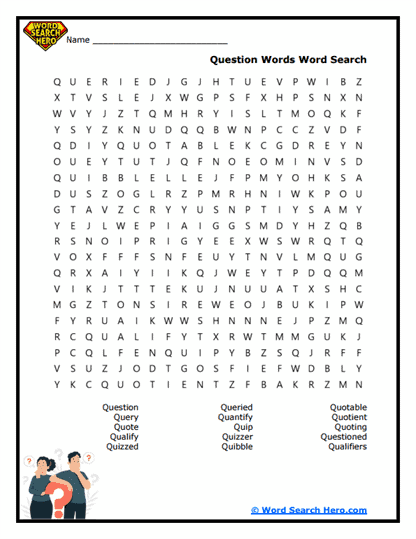 Question Quest Word Search