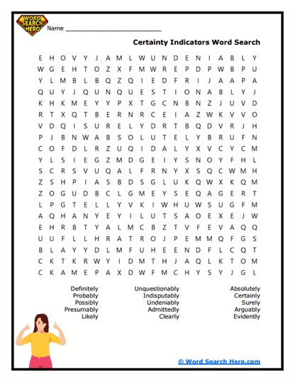 Certainty Check Word Search