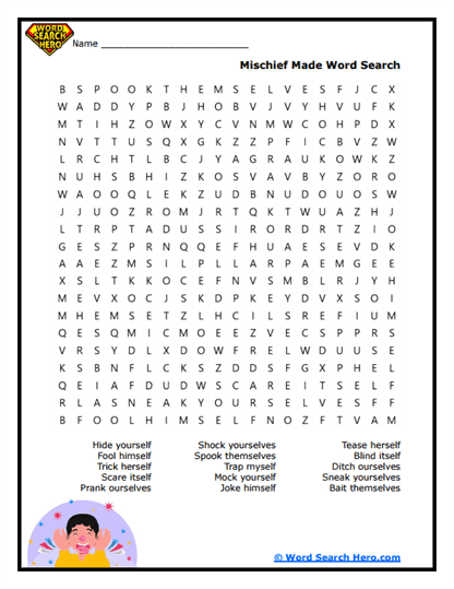 Trick Time Word Search