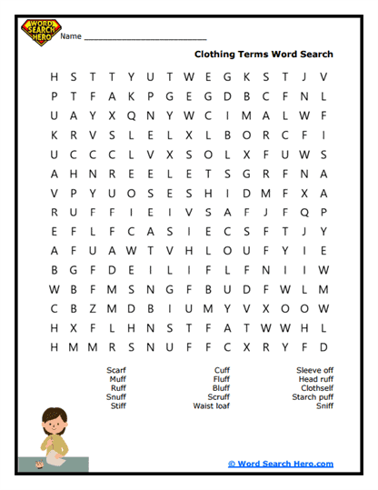 Fashion Finds Word Search