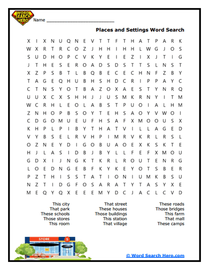 Place Match Word Search